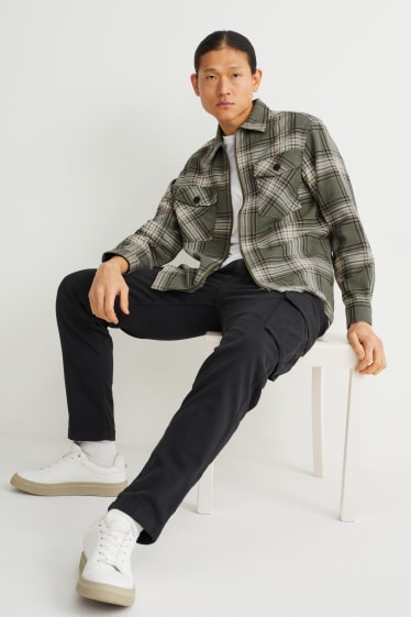 Uomo - Giacca camicia - a quadretti - verde