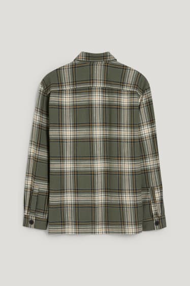 Uomo - Giacca camicia - a quadretti - verde