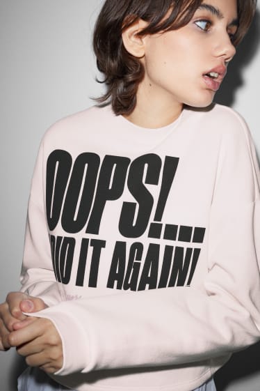 Clockhouse femme - CLOCKHOUSE - sweat raccourci - Britney Spears - rose