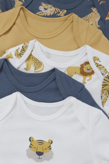 Baby Boys - Multipack 5er - Baby-Body - blau  / dunkelgrau