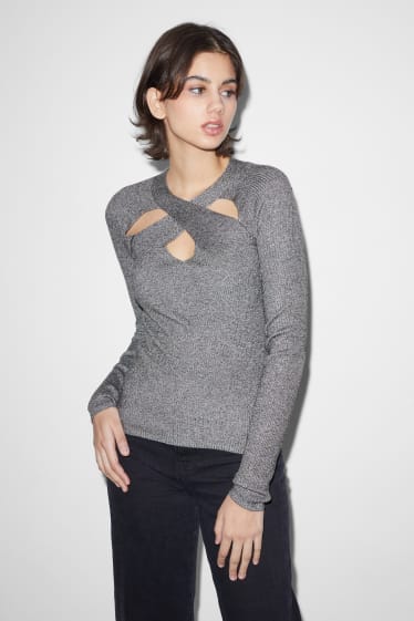 Clockhouse femme - CLOCKHOUSE - pull - gris chiné