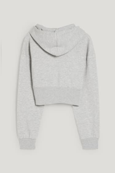 Clockhouse Girls - CLOCKHOUSE - cropped hoodie - light gray-melange
