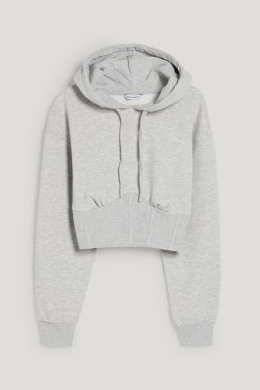 Clockhouse Girls - CLOCKHOUSE - cropped hoodie - light gray-melange