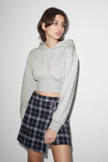 Clockhouse Girls - CLOCKHOUSE - cropped hoodie - light gray-melange