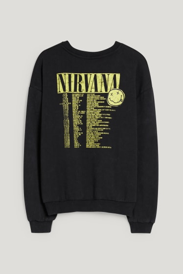 Clockhouse Girls - CLOCKHOUSE - sweatshirt - met gerecycled katoen - Nirvana - zwart