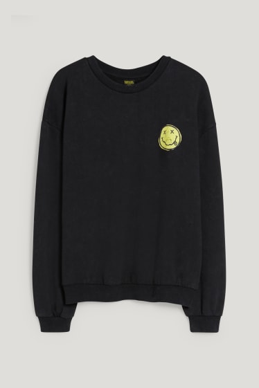 Clockhouse Girls - CLOCKHOUSE - sweatshirt - met gerecycled katoen - Nirvana - zwart