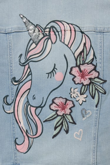 Toddler Girls - Einhorn - Jeansjacke - jeans-hellblau