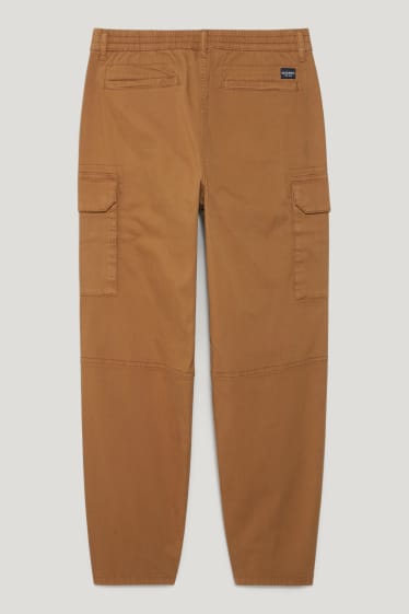Pánské - Cargo kalhoty - regular fit - světle hnědá