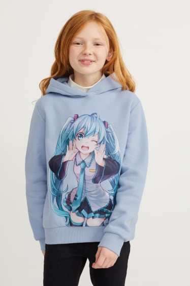 Kids Girls - Hatsune Miku - Hoodie - hellblau