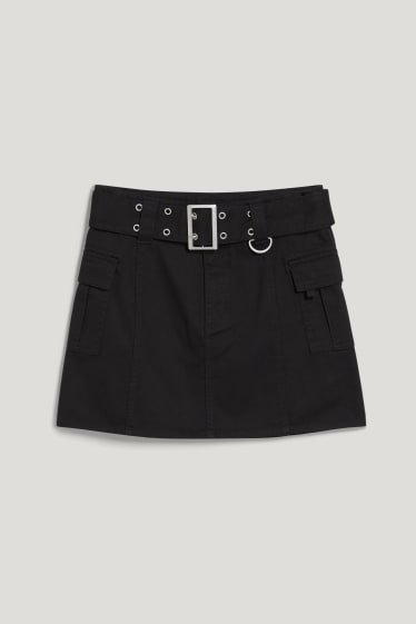 Clockhouse femme - CLOCKHOUSE - minijupe à ceinture - noir