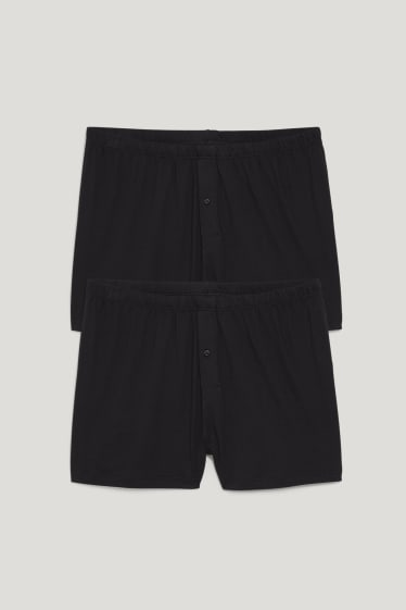 Heren XL - Set van 2 - boxershorts - jersey - biokatoen - zwart