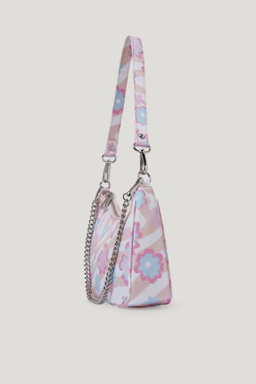 Clockhouse Girls - CLOCKHOUSE - kleine Schultertasche - geblümt - rosa