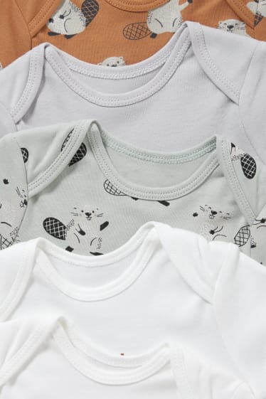 Baby Boys - Set van 5 - rompertje - biokatoen - wit