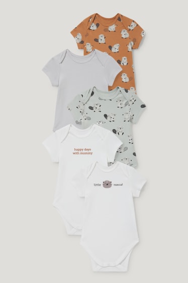 Baby Boys - Set van 5 - rompertje - biokatoen - wit
