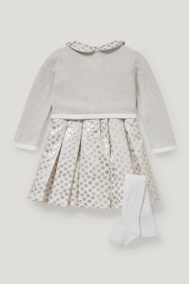 Baby Girls - Compleu bebeluși - 3 piese - alb / bej