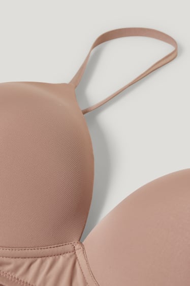 Damen - Multipack 2er - BH ohne Bügel - wattiert - LYCRA® - hellbraun
