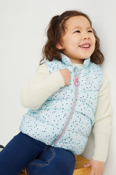 Toddler Girls - Gilet trapuntato - pois - azzurro