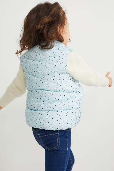 Toddler Girls - Gilet trapuntato - pois - azzurro