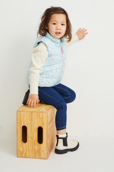 Toddler Girls - Gilet trapuntato - pois - azzurro