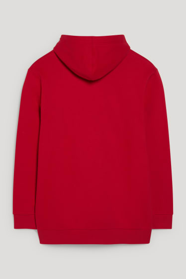 Hommes grandes tailles - Sweat à capuche - rouge foncé