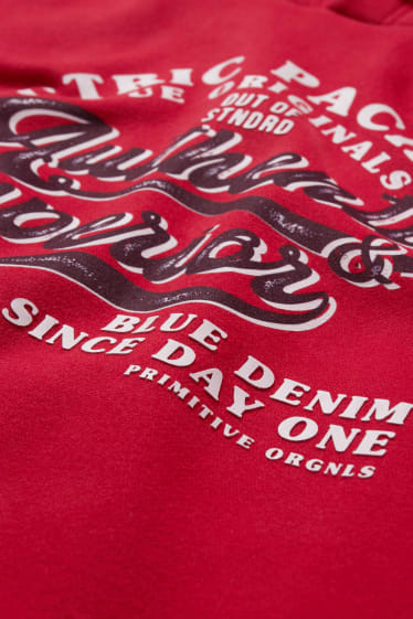 Hommes grandes tailles - Sweat à capuche - rouge foncé