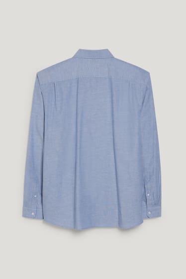 Heren XL - Overhemd - regular fit - button down - biokatoen - lichtblauw