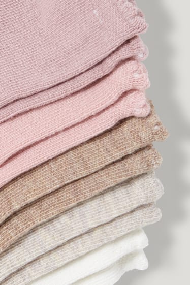 Bébé filles - Lot de 7 paires - chaussettes pour bébé - rose foncé