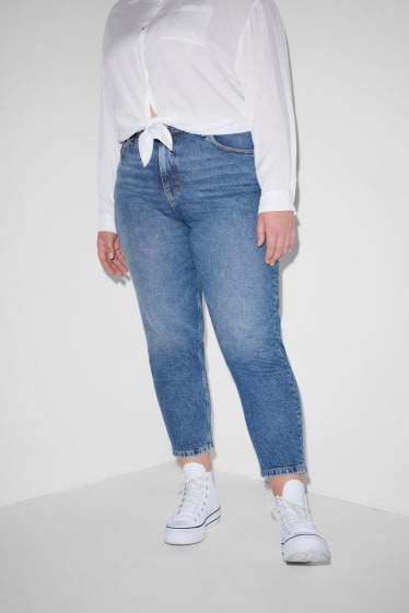 Kobiety XL - CLOCKHOUSE - mom jeans - wysoki stan - dżins-niebieski