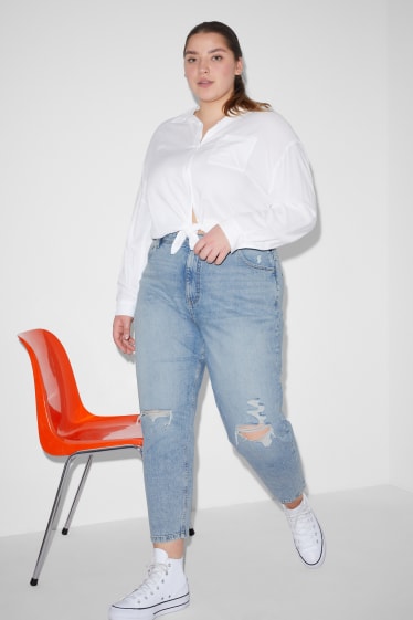 Damen XL - CLOCKHOUSE - Mom Jeans - High Waist - jeans-hellblau