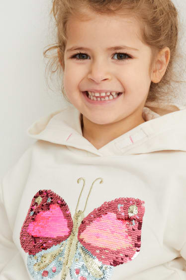 Toddler Girls - Hoodie - shiny - white