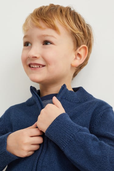 Garçons - Gilet en maille - bleu foncé