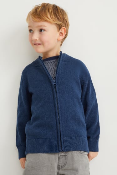 Garçons - Gilet en maille - bleu foncé