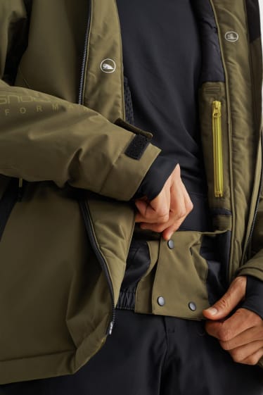 Herren - Skijacke mit Kapuze - dunkelgrün