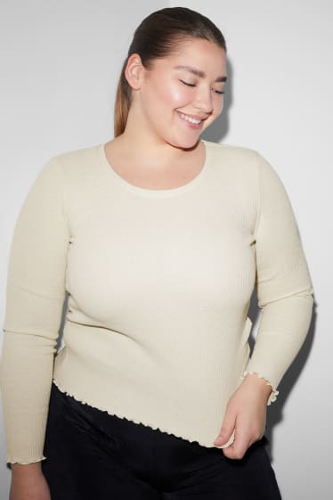 Women XL - CLOCKHOUSE - long sleeve top - light beige
