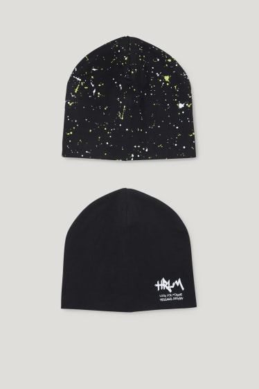 Garçons - Lot de 2 - bonnets - noir