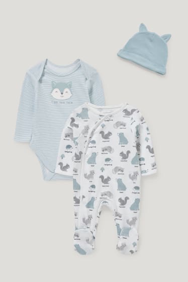 Baby Boys - Newbornoutfit - biokatoen - 3-delig - lichtblauw