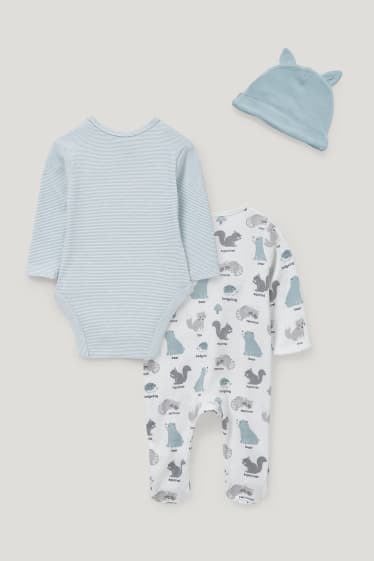 Baby Boys - Newbornoutfit - biokatoen - 3-delig - lichtblauw
