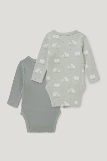 Bebés niños - Pack de 2 - bodies cruzados para bebé - verde