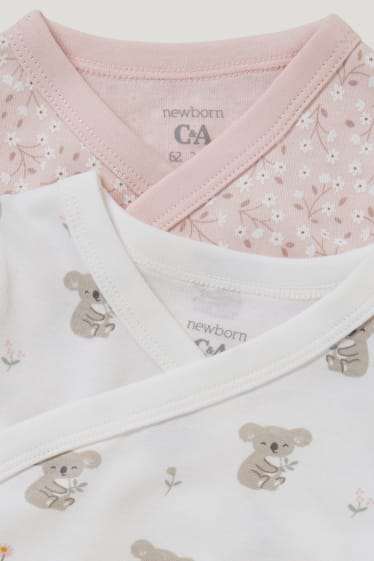 Baby Boys - Confezione da 2 - body incrociato per neonate - bianco / rosa