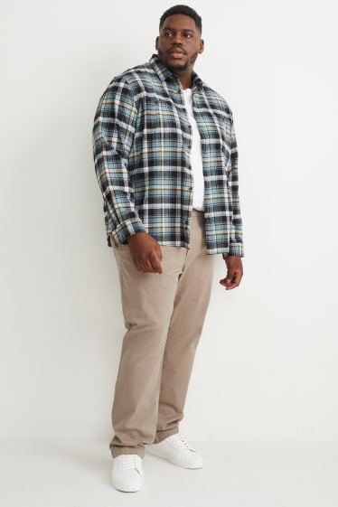 Pánské XL - Kalhoty chino - regular fit - světle hnědá