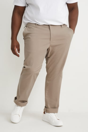 Pánské XL - Kalhoty chino - regular fit - světle hnědá