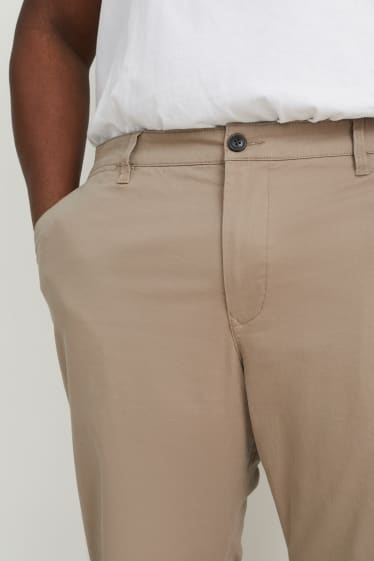 Pánské XL - Kalhoty chino - regular fit - světle hnědá