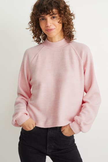 Damen - Fleece-Pullover - rosa