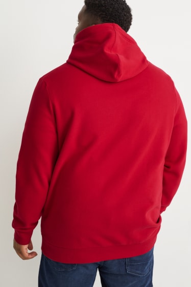 Hommes grandes tailles - Sweat à capuche - rouge foncé