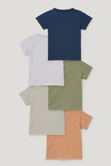 Exkluzivní online - Multipack 5 ks - tričko s krátkým rukávem pro miminka - šedá