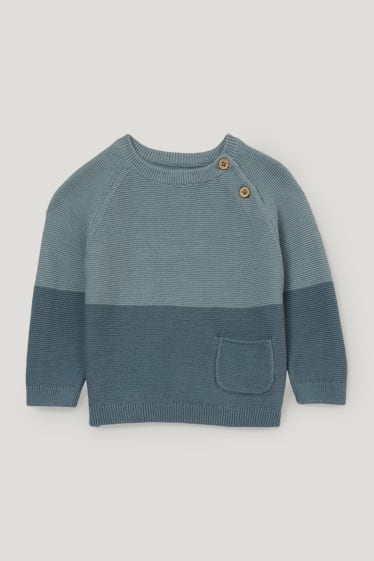 Baby Boys - Babyoutfit - 2-delig - blauw / donkergrijs