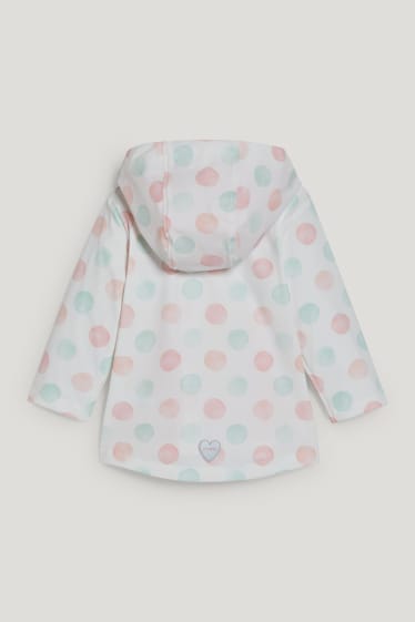 Baby Girls - Jachetă bebeluși, cu glugă - cu buline - alb