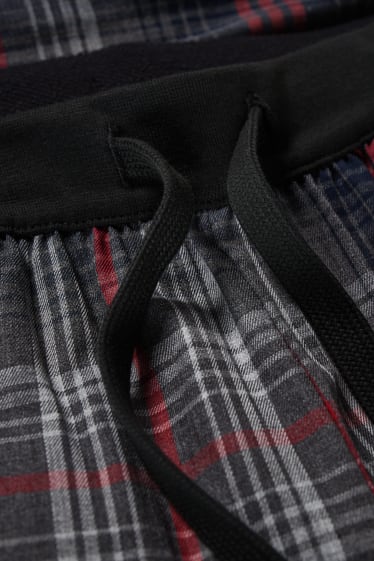Uomo - Pantaloni pigiama - a quadretti - rosso / nero