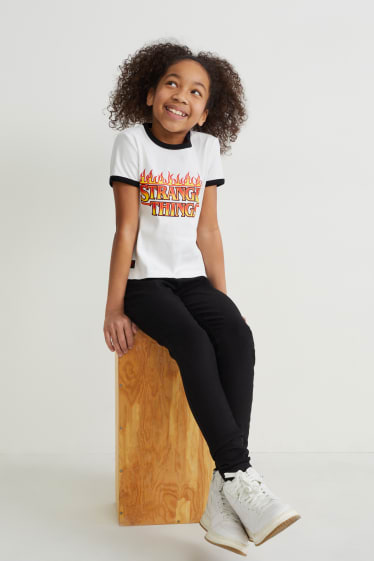 Niñas - Stranger Things - camiseta de manga corta - blanco roto