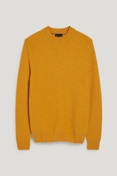 Hommes - Pull - laine mélangée - jaune